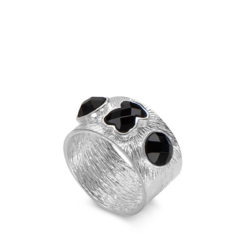 TOUS Minerva Ring Silver and Onyx